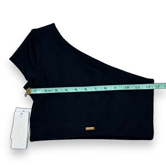 L*Space Genessee Top Women’s Size Small S Black One Shoulder Active Top - Picture 6 of 7